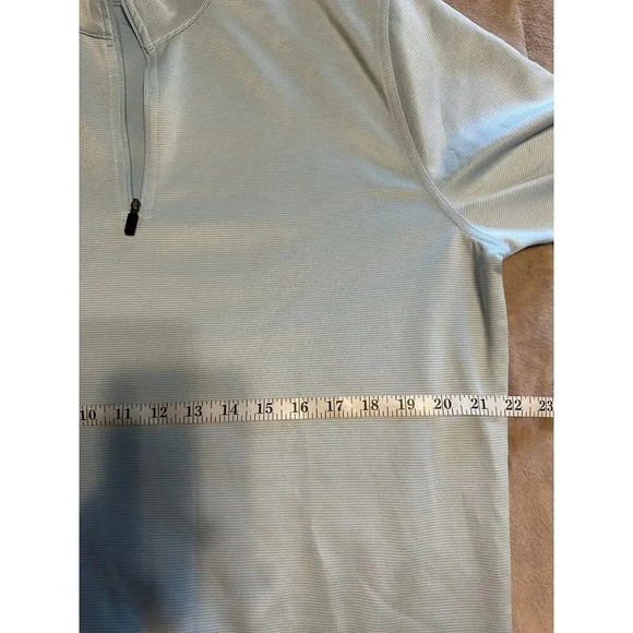 Hickey Freeman Quarter Zip Pullover Size Medium Blue Striped Golf Athleisure - Picture 6 of 6
